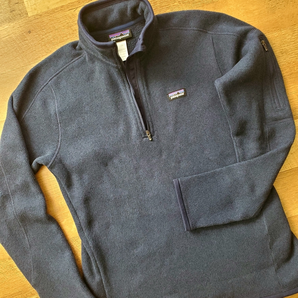 Patagonia Better Sweater 1/4 zip, Navy Blue, Womens Medium
